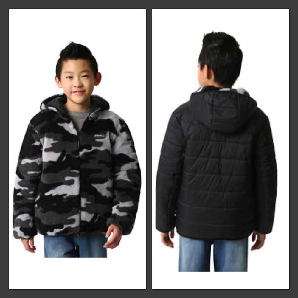 EDDIE BAUER Kids Reversible Puffer/Fleece Winter Jacket